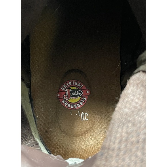 Justin Boots Men's Sz 11 D Work Square Soft Toe - Picture 15 of 15